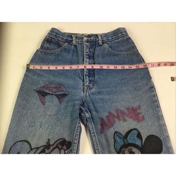 New York Jean Co womens  Jeans hand painted Mickey Minnie Mouse Size 5/6 Juniors - Picture 8 of 11